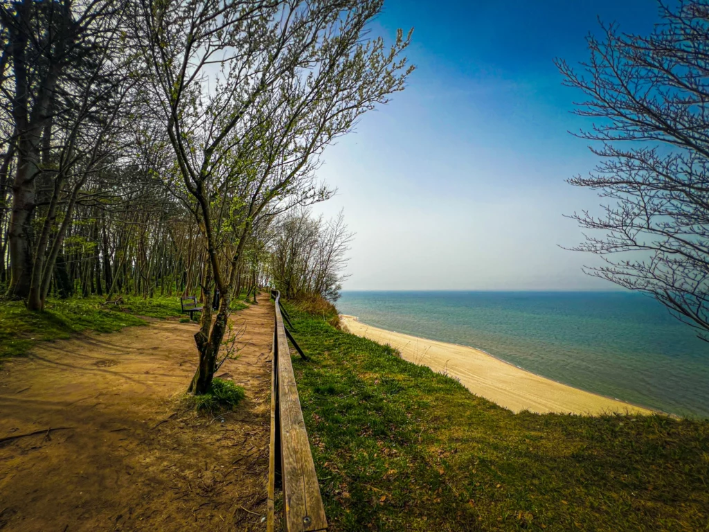 piękny widok nadmorskiech ścieżek spacerowych