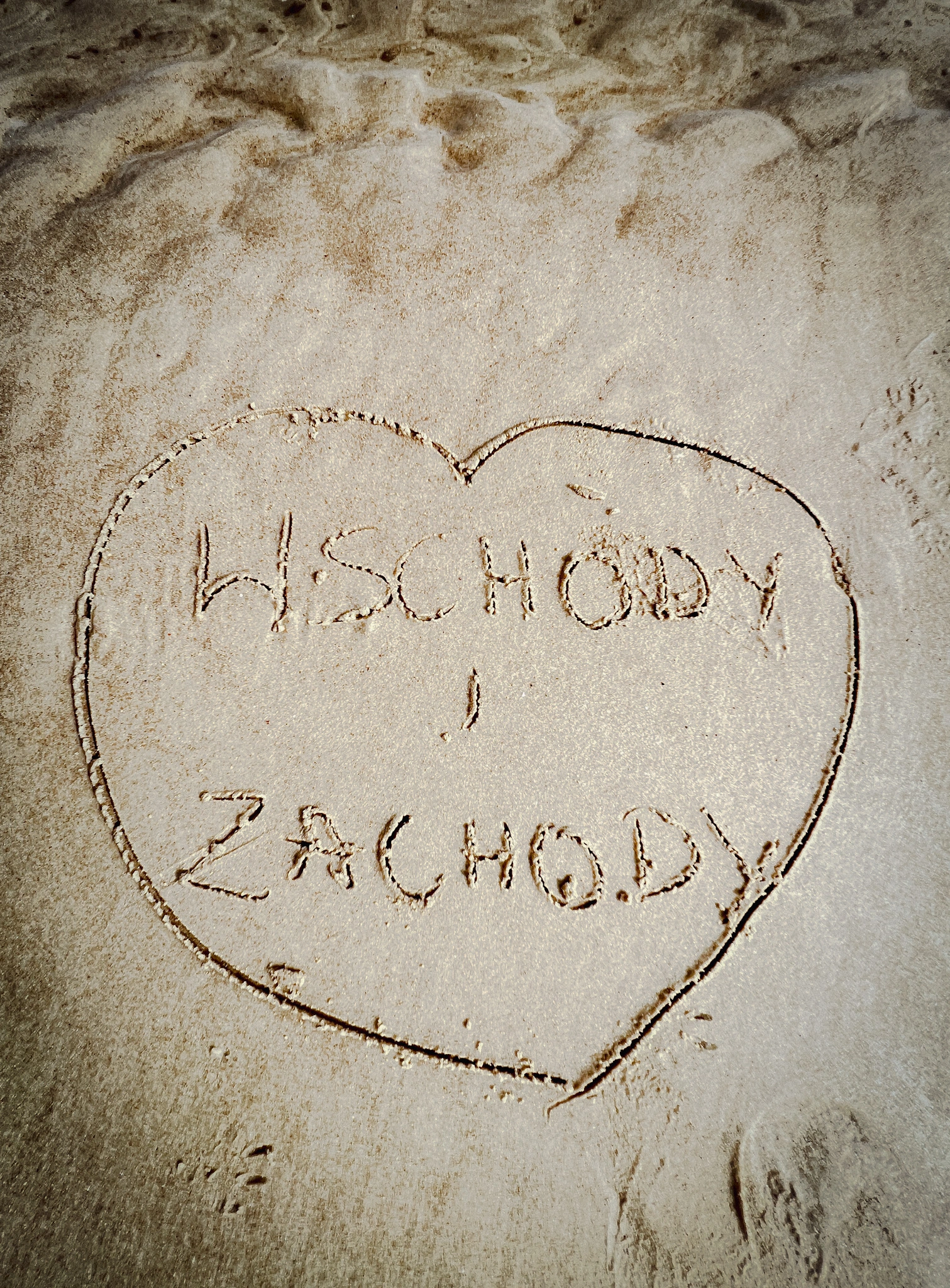 serce w piasku wschody i zachody